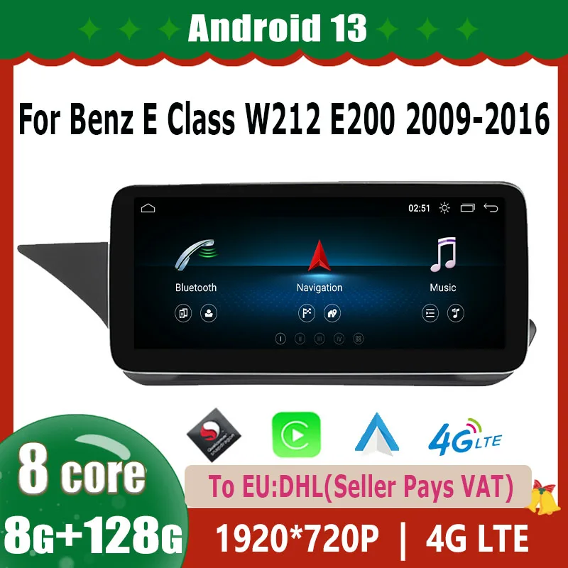 Schermo 8 Core Android System Car Gps Navi Per Mercedes W212 2009-2016 Wifi Sim 8 + 128Gb Bt Carplay Ips Screen Multimedia Player