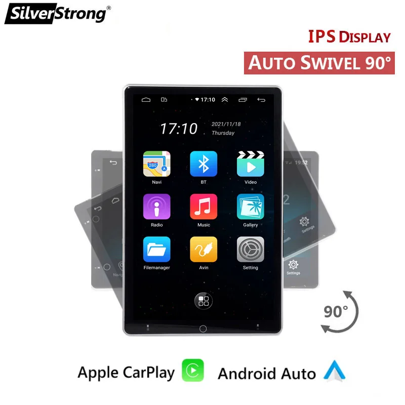 Rotazione Automatica 10 ''Ips Autoradio, Display Tesla Android 12, Gps Multimediale, Carplay, Modem Sim 4G