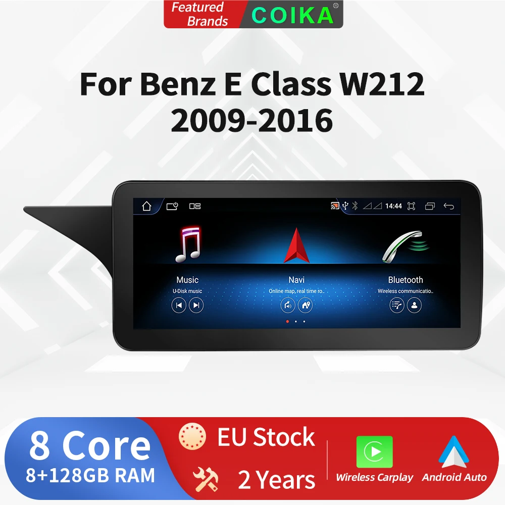 Palyer Per Autoradio Android 12 Da 10.25 ''Per Mercedes W212 2009-2016 Bt Dsp Wifi Sim 4G Carplay Ips Touch Screen