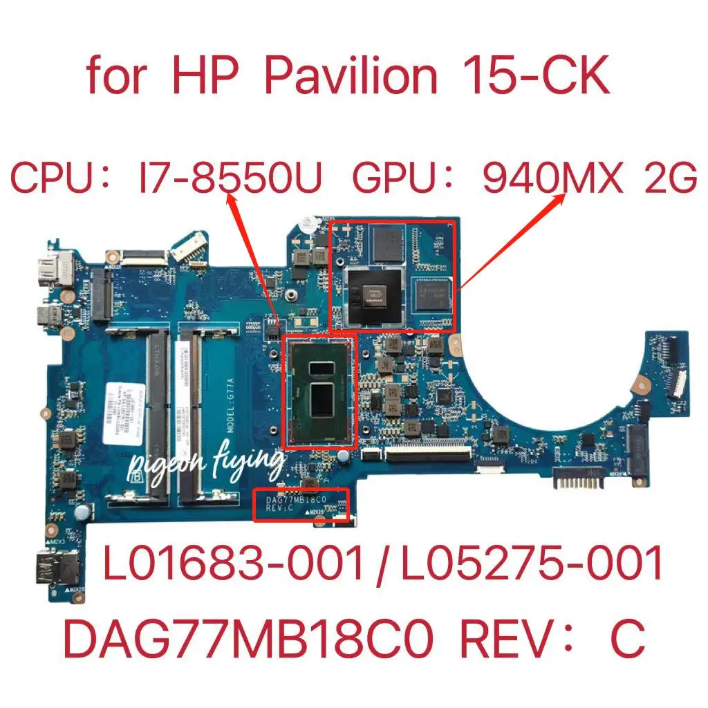 Per Hp Spectre X360 13-Af Scheda Madre Del Computer Portatile Con I5-8250U Cpu 8Gb Ram 941821-001 941821-501 941821-601 Dbp32 La-F013P