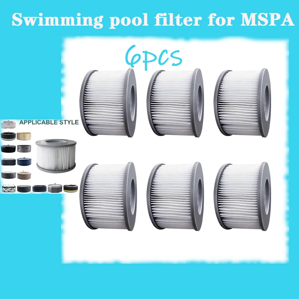 Filtro Per Piscina 6 Pezzi Per Mspa, Aurora, Monte Bianco, Mono, Alpine, Camaro, Nest, Soho, Baikal Starry, Bliss, Silver Cloud