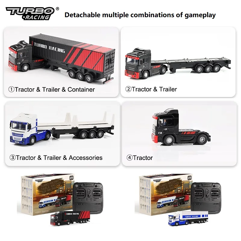 Disponibile! Turbo Racing C50 T 1/76 Contenitore Telecomando C50 Camion Nuovo Telaio Simulazione Corno Rc Auto Giocattolo C50-C Kit Di Accessori