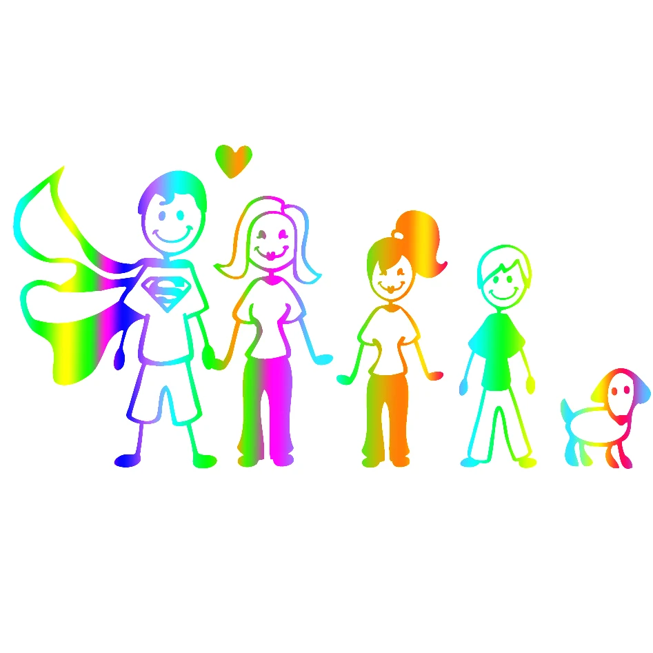 Divertente Happy Family Car Sticker Automobili Moto Accessori Esterni Decalcomanie In Pvc Per Bmw Vw Audi Gti Window