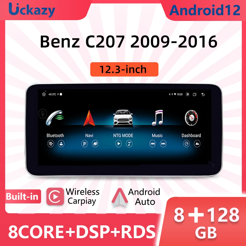 Wireless Carplay Autoradio Android 12 Autoradio Per Mercedes Benz Classe E Classe E C207 W207 A207 2009-2012 Unità Principale Multimediale