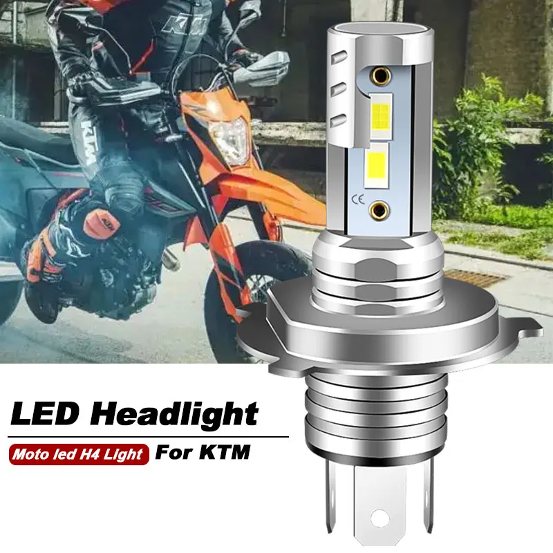 1Pc Moto H4 H1S 9003 Led Lampadine Hi/Lo 4800Lm 6000K Per Ktm 690 Smcr Duke R Abs 950 Sm E Super Enduro