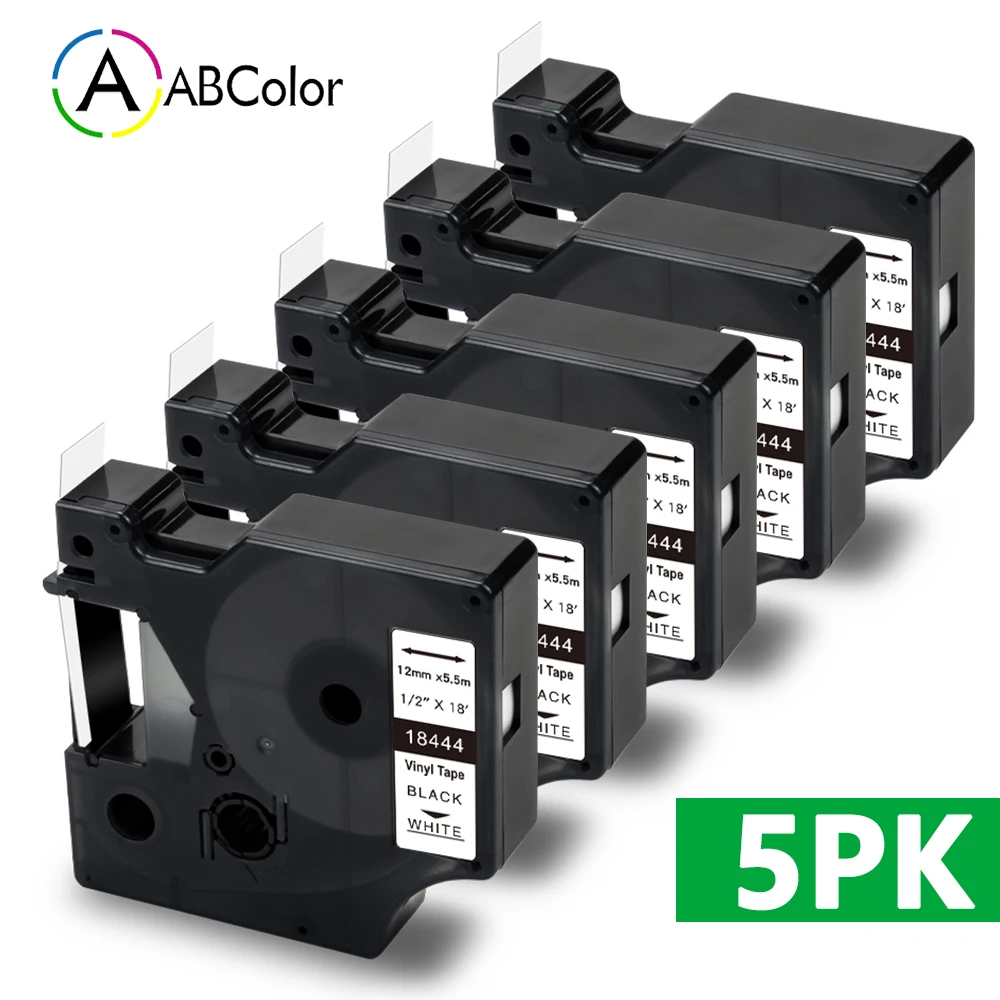 5Pk Compatibile 18444 Etichetta Per Dymo 18444 Rhino Ind Del Vinile Etichette Nastro Per Dymo Rhino 4200 Dymo Rhino 5200 5000 6000 Label Maker