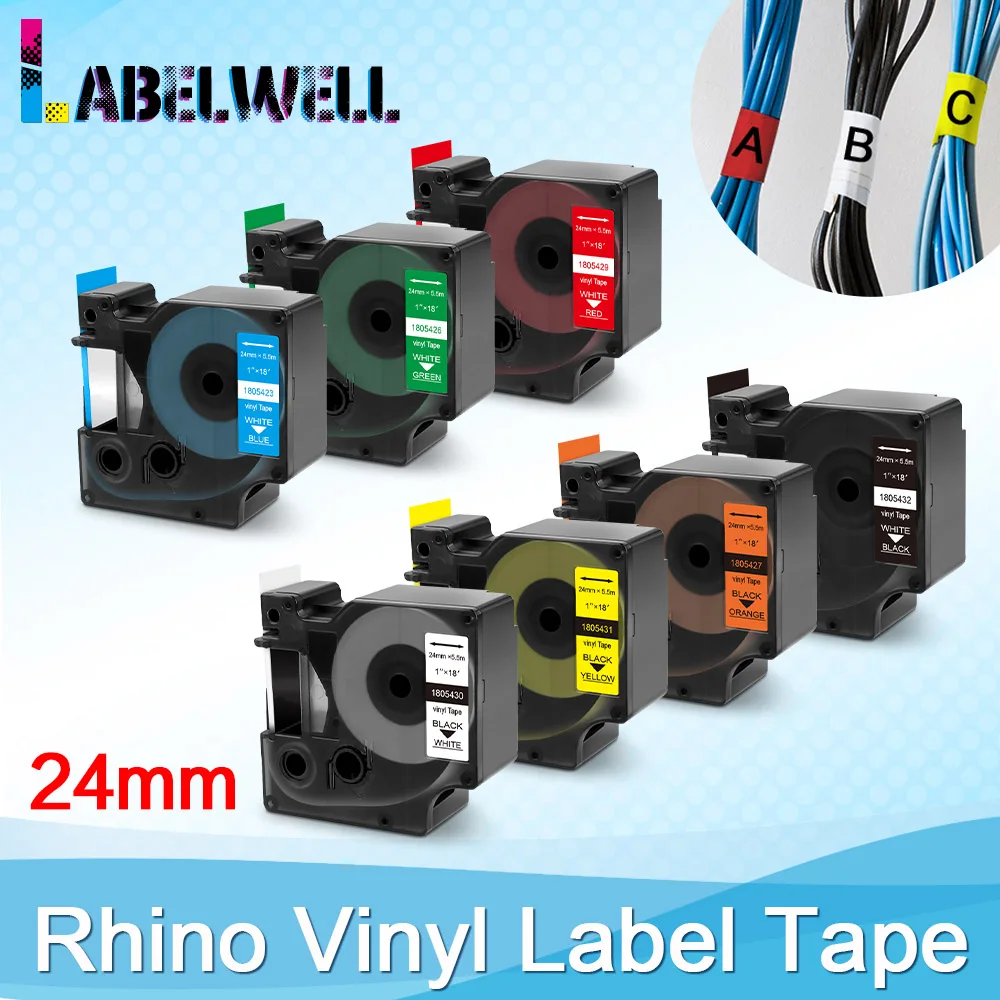 24Mm 1805431 Tape Compatibile Per Dymo Rhino Vinyl Label Tape 1805430 1805427 1805423 1805426 Per Dymo Rhino 6000 Label Maker
