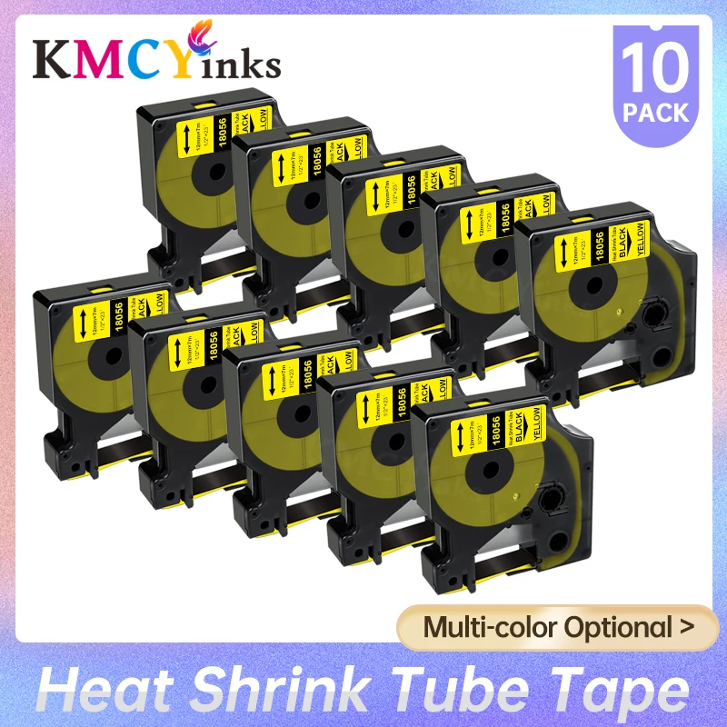 Compatibile Per Dymo Rhino Industrial Heat Shrink Tube Tape 18051 18052 18053 18056 18055 Per Dymo Rhino 5200 6000 Label Maker