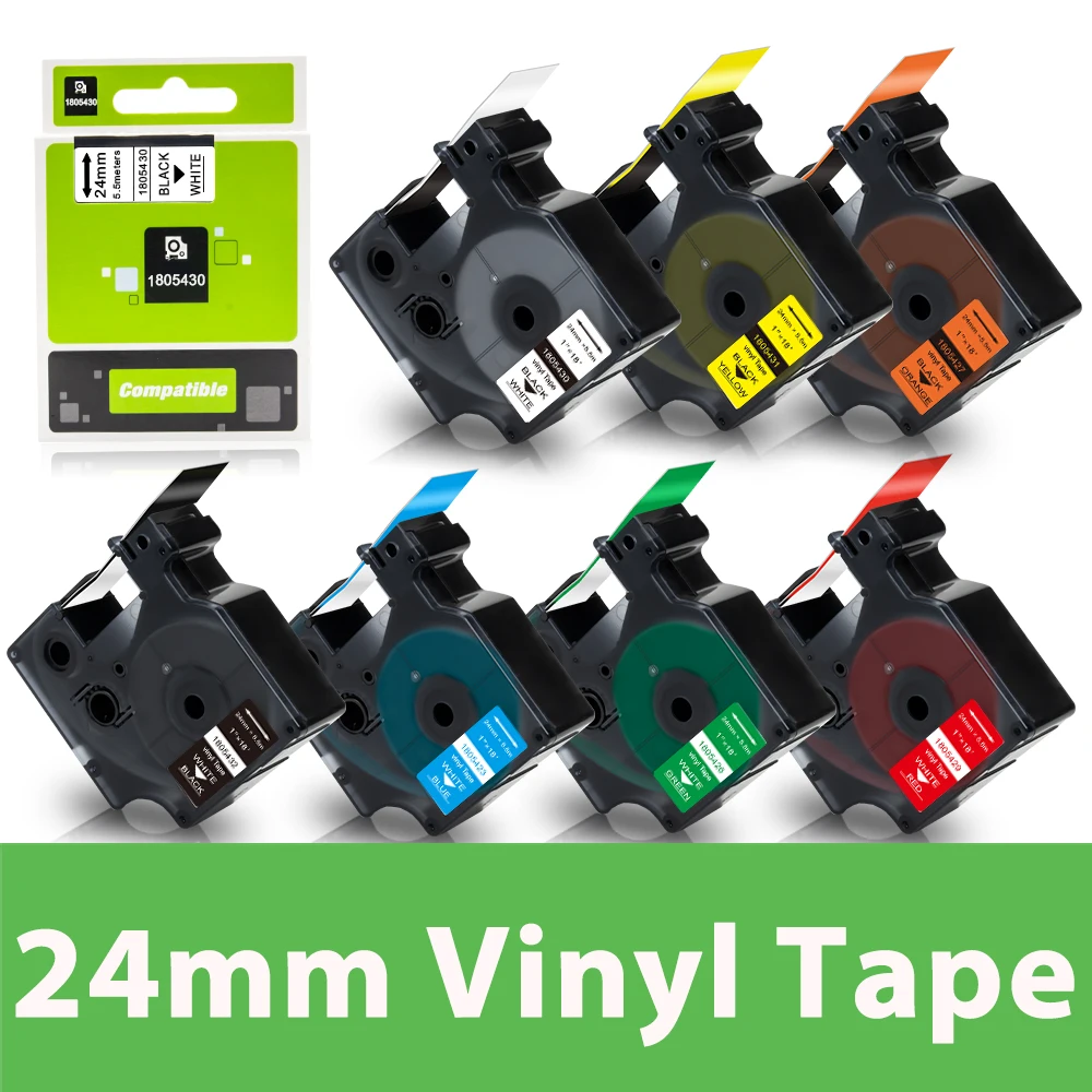 Nastro Industriale 24Mm 1805431 Compatibile Per Dymo Rhino Ind Etichetta In Vinile 1805430 1805427 1805432 Per Dymo Rhino 6000 Etichettatrice