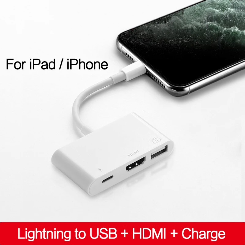Convertitore Adattatore Usb Otg Lightning Per Apple Ipad Air 3 2 Mini 4 5 Ipad 10.2 9.7 Hub 3.5Mm Jack Hdmi Dock Connect Keyboard Came