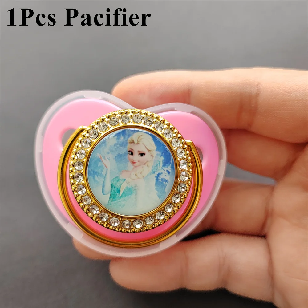 2022 Disney Deluxe Pink Beaded Baby Pacey Donald Duck & Princess Baby Tooth Glue Baby Shower Gift Chupetes Para Bebes0-24 Mesi