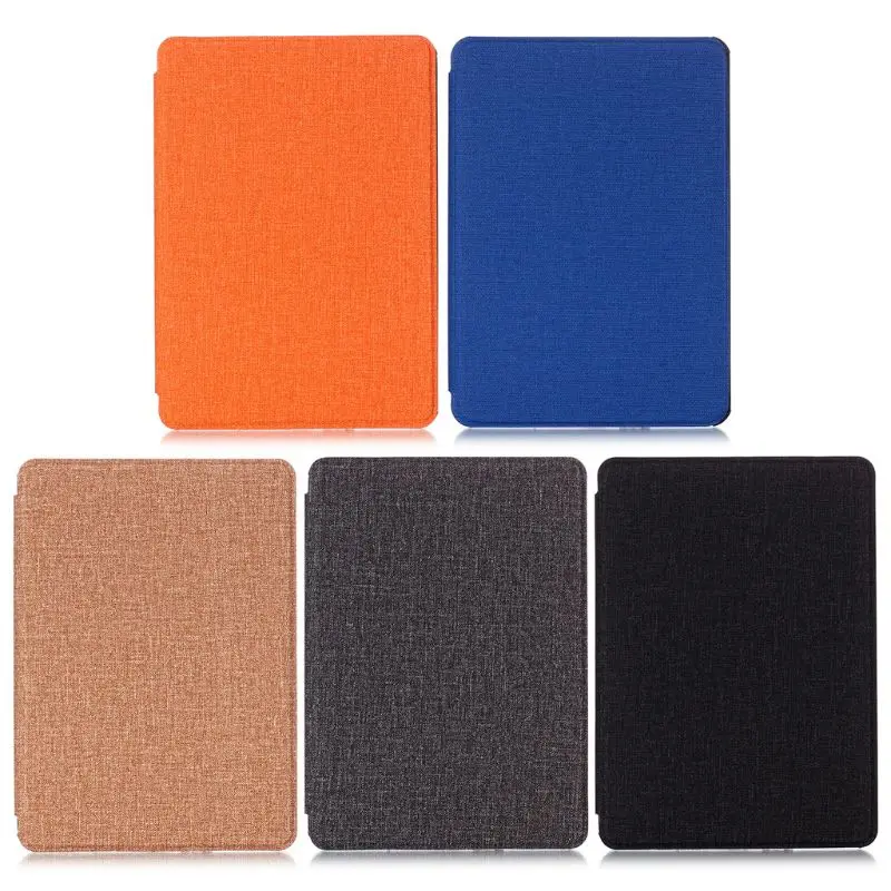 Flip Ebook Con Motivo In Tessuto In Pelle Pu Per Copertina Per E-Reader Kindle Auto Sleep