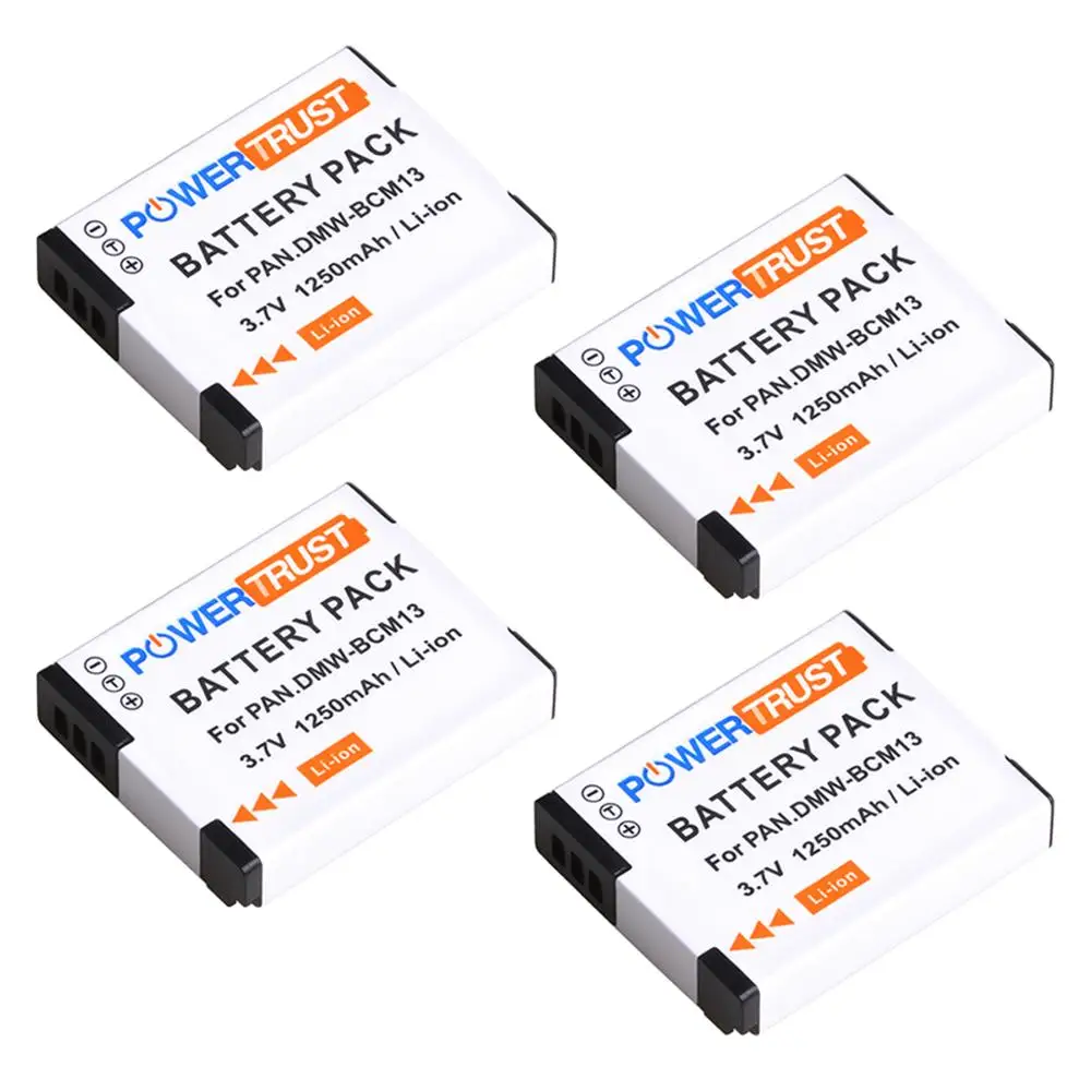 Powertrust 1250Mah Dmw-Bcm13 Dmw-Bcm13E Batteria Per Panasonic Lumix Dmc-Dc-Ts7 Dmc-Ft5 Dmc-Lz40 Dmc-Ts5 Dmc-Tz37 Dmc-Tz40 Dmc-Tz41