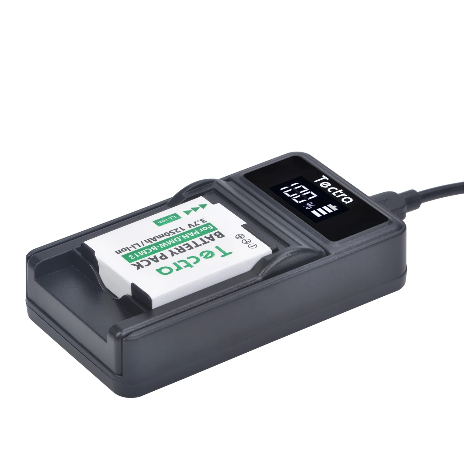 Dmw-Bcm13 Dmw Bcm13E Bcm13Pp Batteria + Caricatore Led Per Panasonic Lumix Dc-Ts7, Dmc-Ft5, Dmc-Lz40, Dmc-Ts5, Dmc-Tz37 Tz40 Tz41