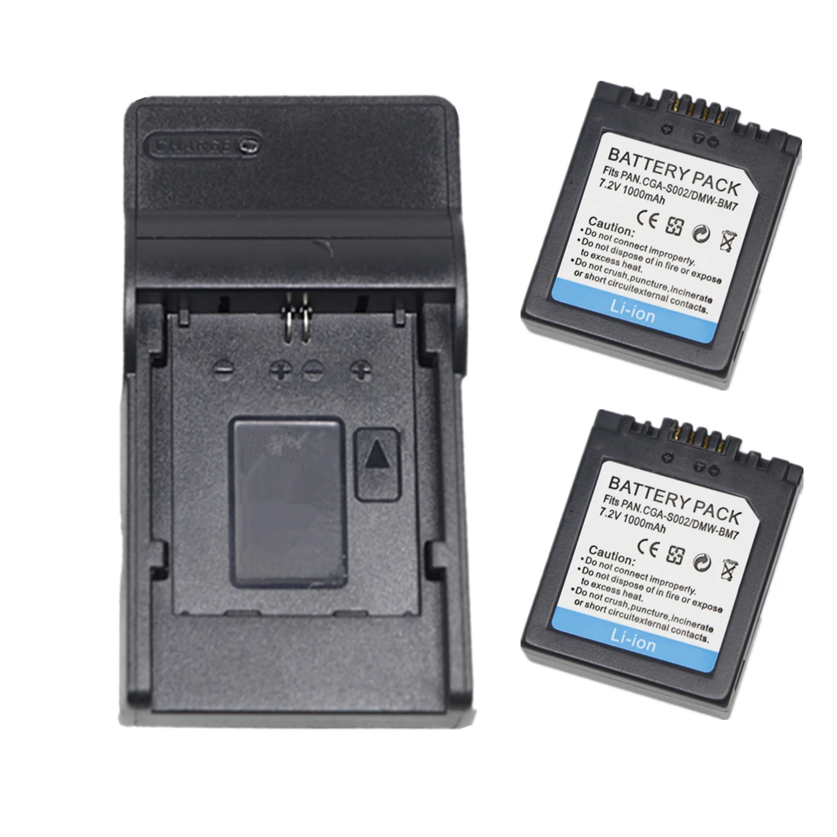 Cga-S002 Batteria Per Fotocamera Dmw-Bm7 O Caricabatterie Usb Per Panasonic Lumix Dmc-Fz1 Fz2 Fz3 Fz4 Fz5 Fz10 Fz15 Fz20 Dmc-Fp3Ab De-A44