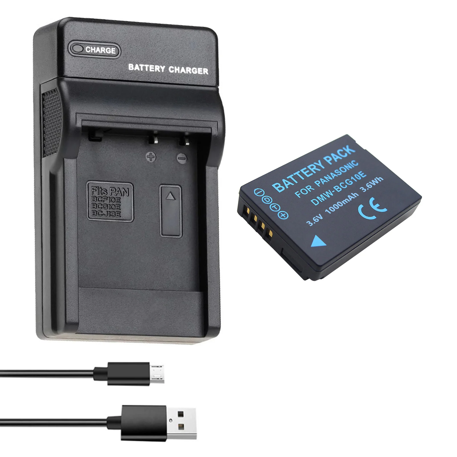 Dmw-Bcg10 Bcg10 Bcg10E Batteria + Caricabatterie Per Panasonic Lumix Dmc-3D1 Dmc-Tz7 Dmc-Tz8 Dmc-Tz10 Dmc-Tz18
