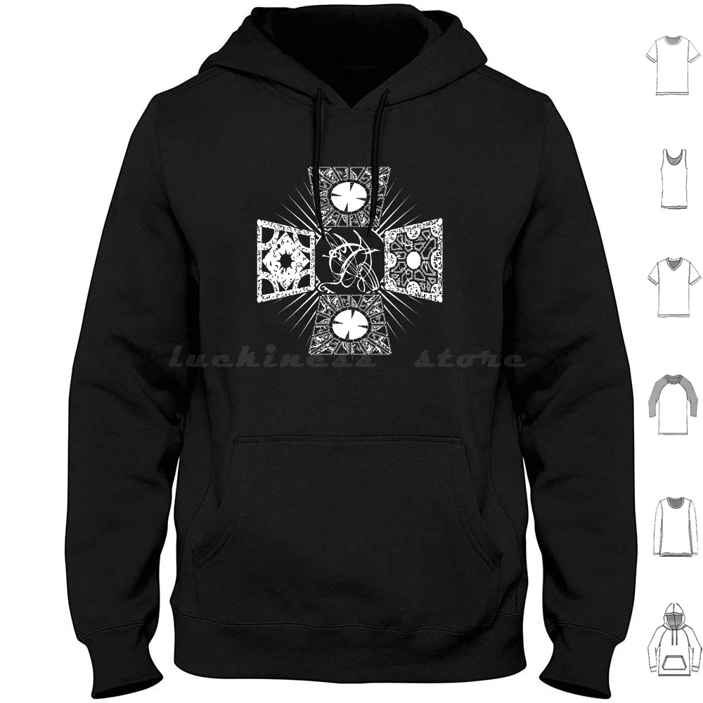 Latment Configuration Puzzle Box Felpe Con Cappuccio Manica Lunga Hellraiser Pinhead Cenobite Horror Clive Barker Leviatano Satan