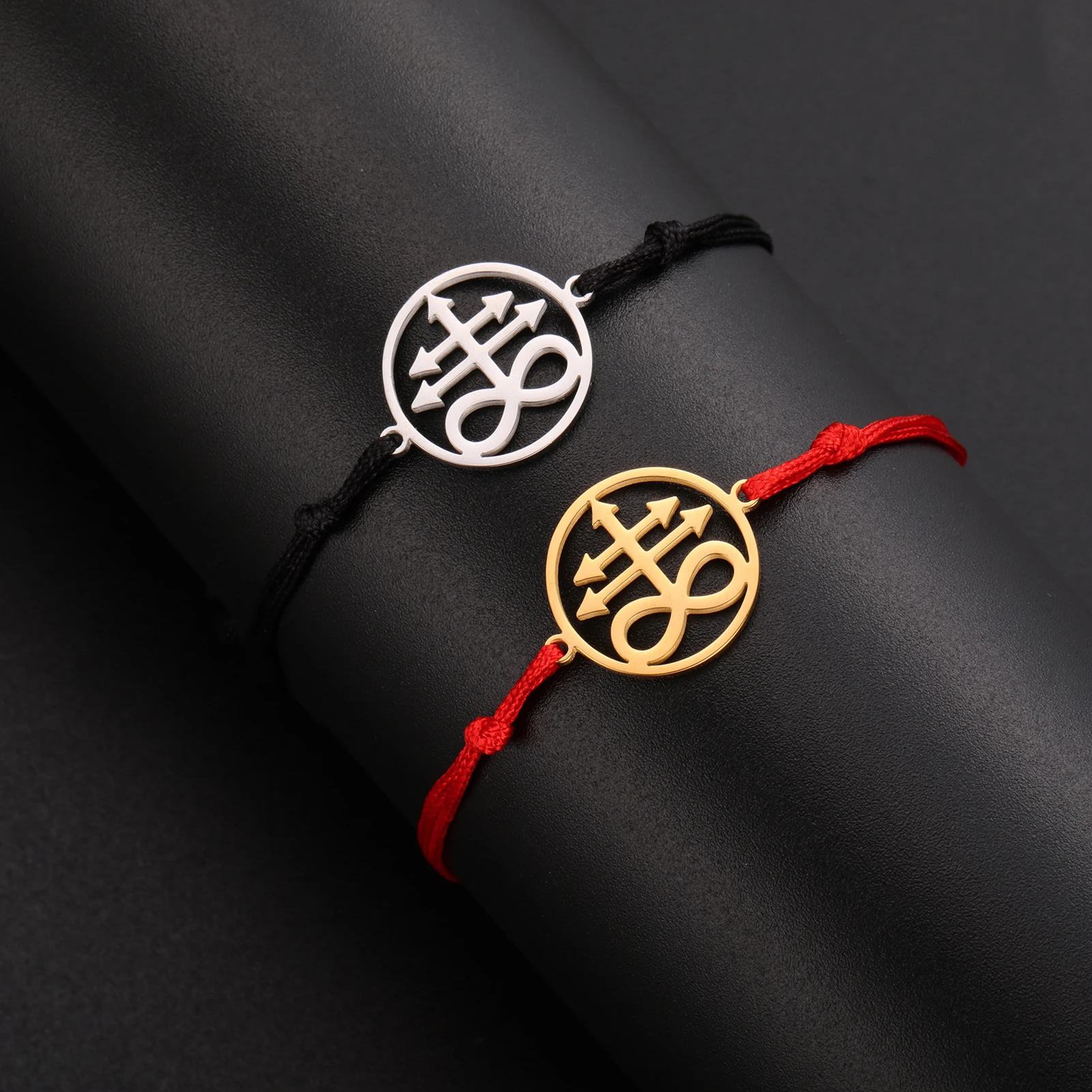 Likgreat Satanic Leviatano Cross Signet Bracciale Vintage Demon Devil Chain Bracciale Per Uomo Donna Talismano Amuleto Gioielli Regalo