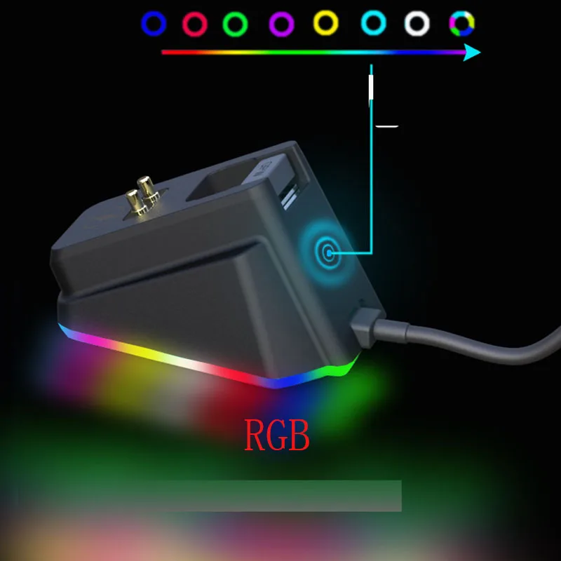 Dock Di Ricarica Rgb Per Mouse Wireless Razer Deathadder V2 Pro,Naga Pro,Viper Ultimate E Mouse Basilisk Ultimate Per Logitech