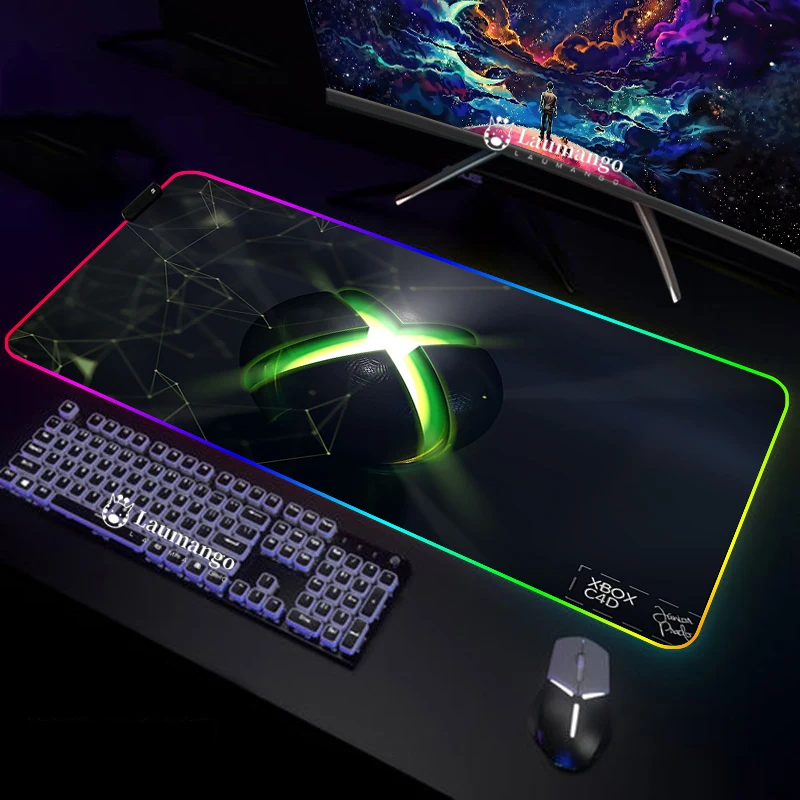 Gaming Xbox Xxl Mouse Pad Rgb Cheap Pc Gamer Cabinet Table Mat Back Light Accessori Per Ufficio Per Scrivania Led Mousepad Deskmat Setup