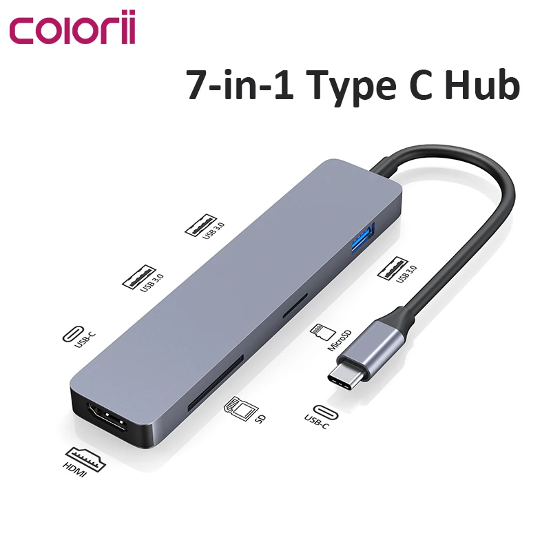 Hub Per Laptop Di Tipo C Da Usb C A Hdmi 3 Usb 3.0 Sd Card Micro Sd Card Dock Dex Usb Hub Desk Mount