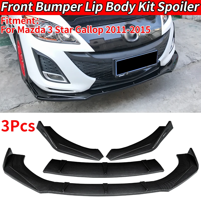 3 Pezzi Accessori Auto Per Mazda 3 Star Gallop 2011-2015 Paraurti Anteriore Lip Body Kit Mento Guard Diffusore Copertura Deflettore Abs
