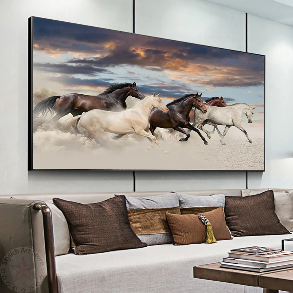 The Galloping Horses Art Poster Boho Canvas Painting On The Wall Picture For Living Room Modern Art Interior Painting Room Decor