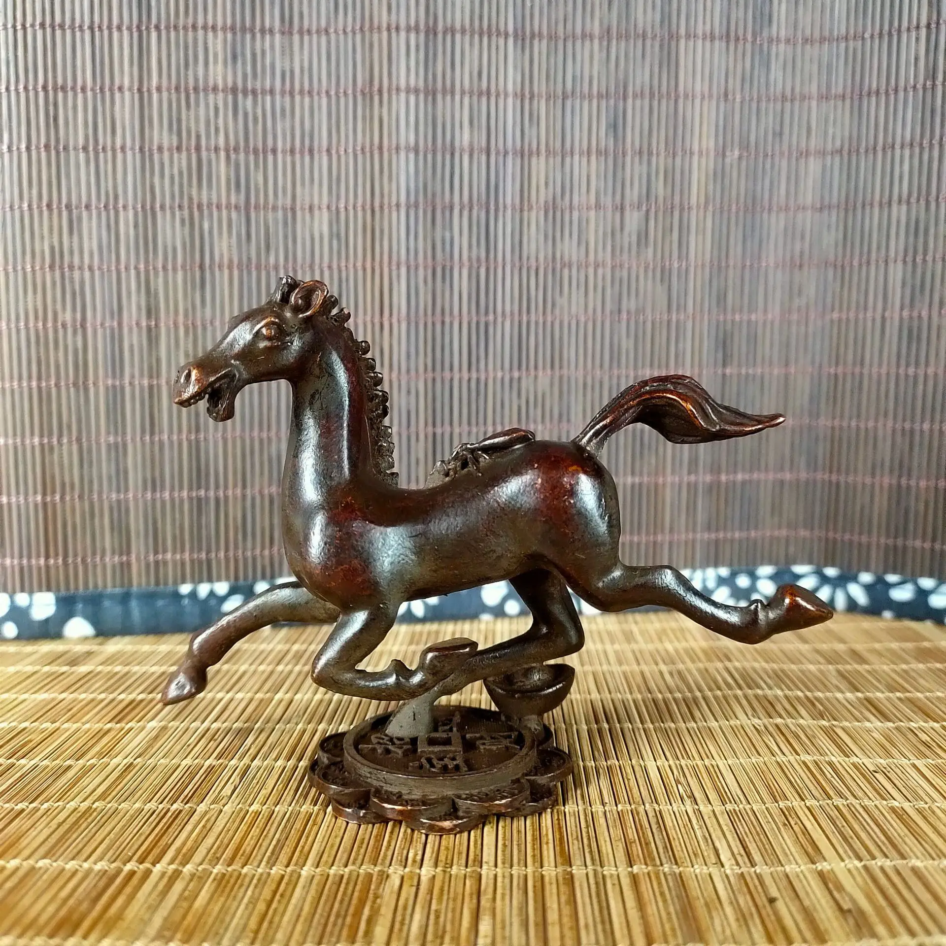 Bronze Old Money Immediately Fly Horse Galloping Zodiac Horse Home Room Decoration Tea Pet Table Decoration