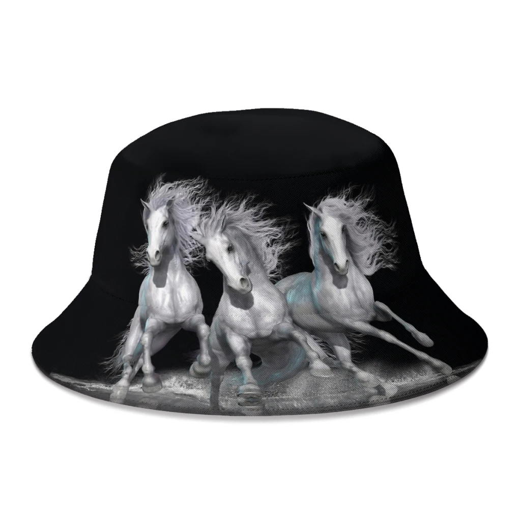 Trinity Galloping Horse Running Cappello Da Pescatore Per Donna Uomo Studenti Cappelli Da Pesca Pieghevoli Bob Panama Cap Autunno