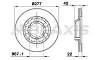 Ae0750 Per Disco Freno Anteriore (Aynas) Air L200 8696 L300 L300 Di Pajero Ii Galloper V6 V6