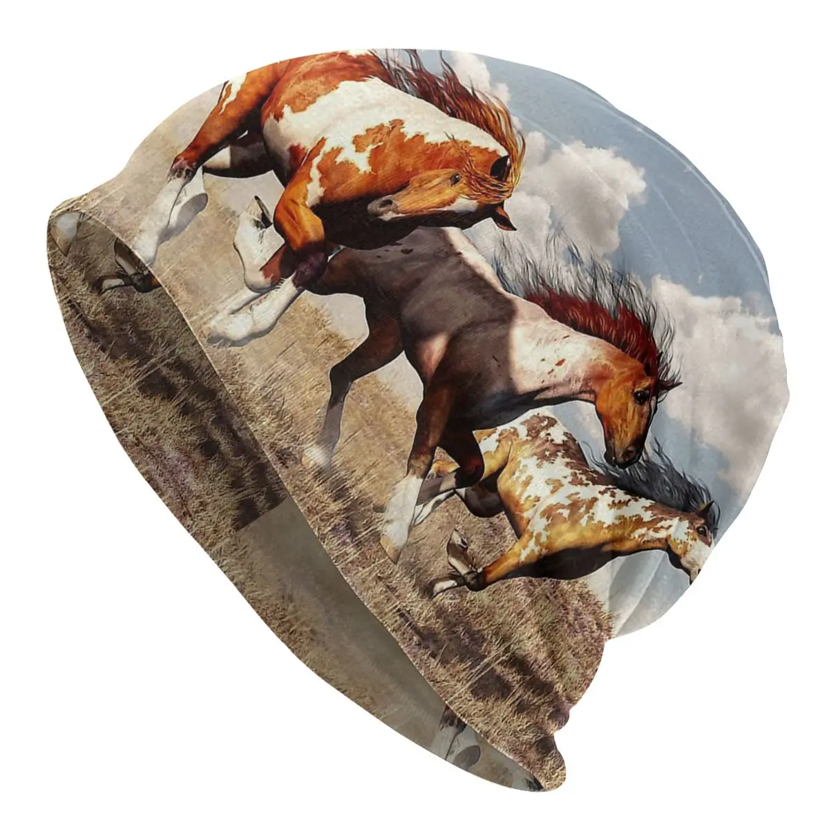 Mustang Race Galloping Horse Run Quickly Estetica Warm Hip-Hop Street Punk Gothic Hats Streetwear