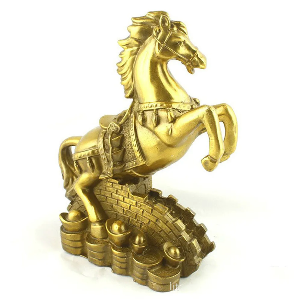 1 Pz Rame Puro Brillante Cavallo Ornamento Bronzo La Grande Parete Galoppo Cavallo Cavallo E Cavallo Artigianato Lu723125