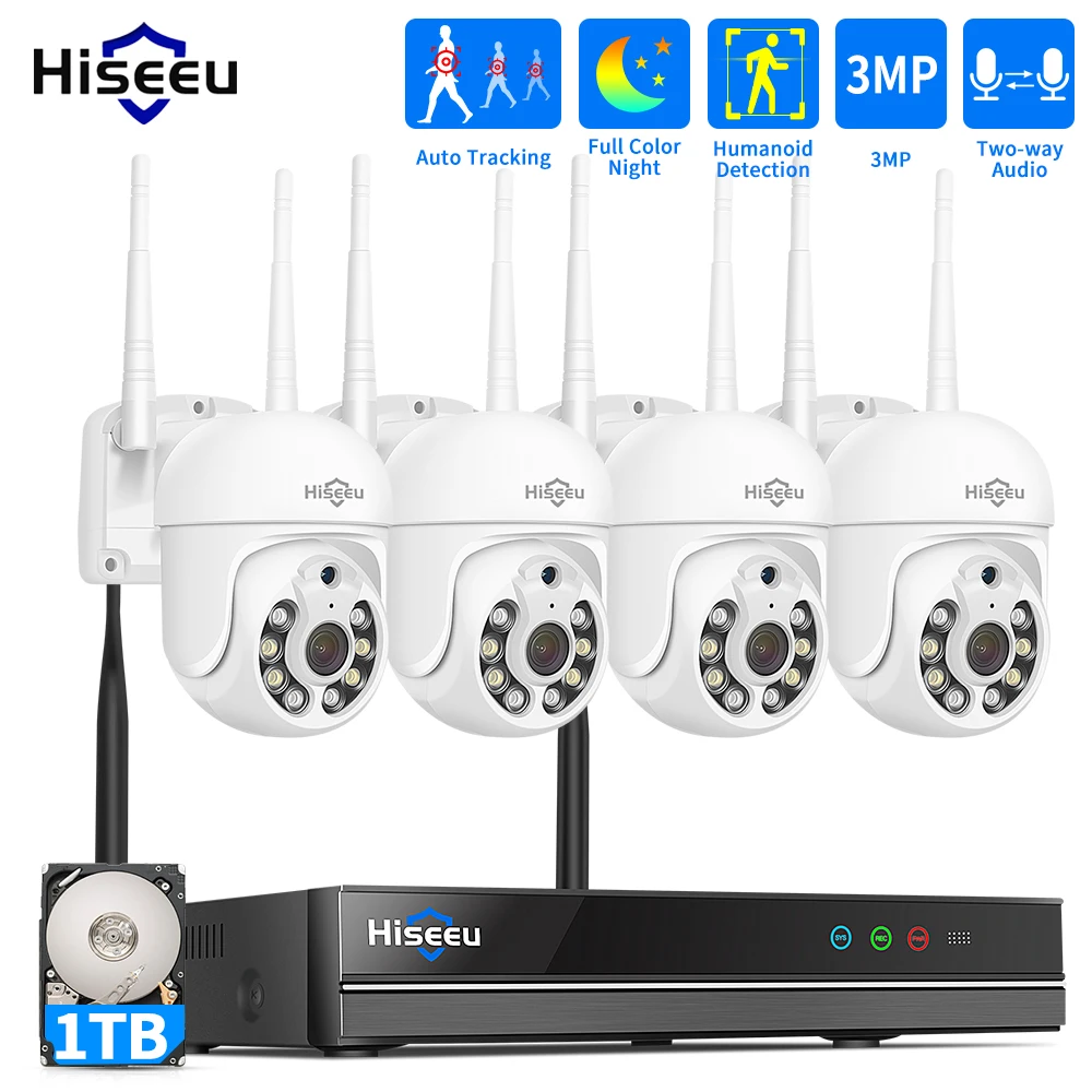 Hiseeu 5Mp Wifi Cctv Camera Security System Kit 10Ch Nvr Recorder Set P2P Telecamere Ip Wireless Esterne Sistema Di Videosorveglianza
