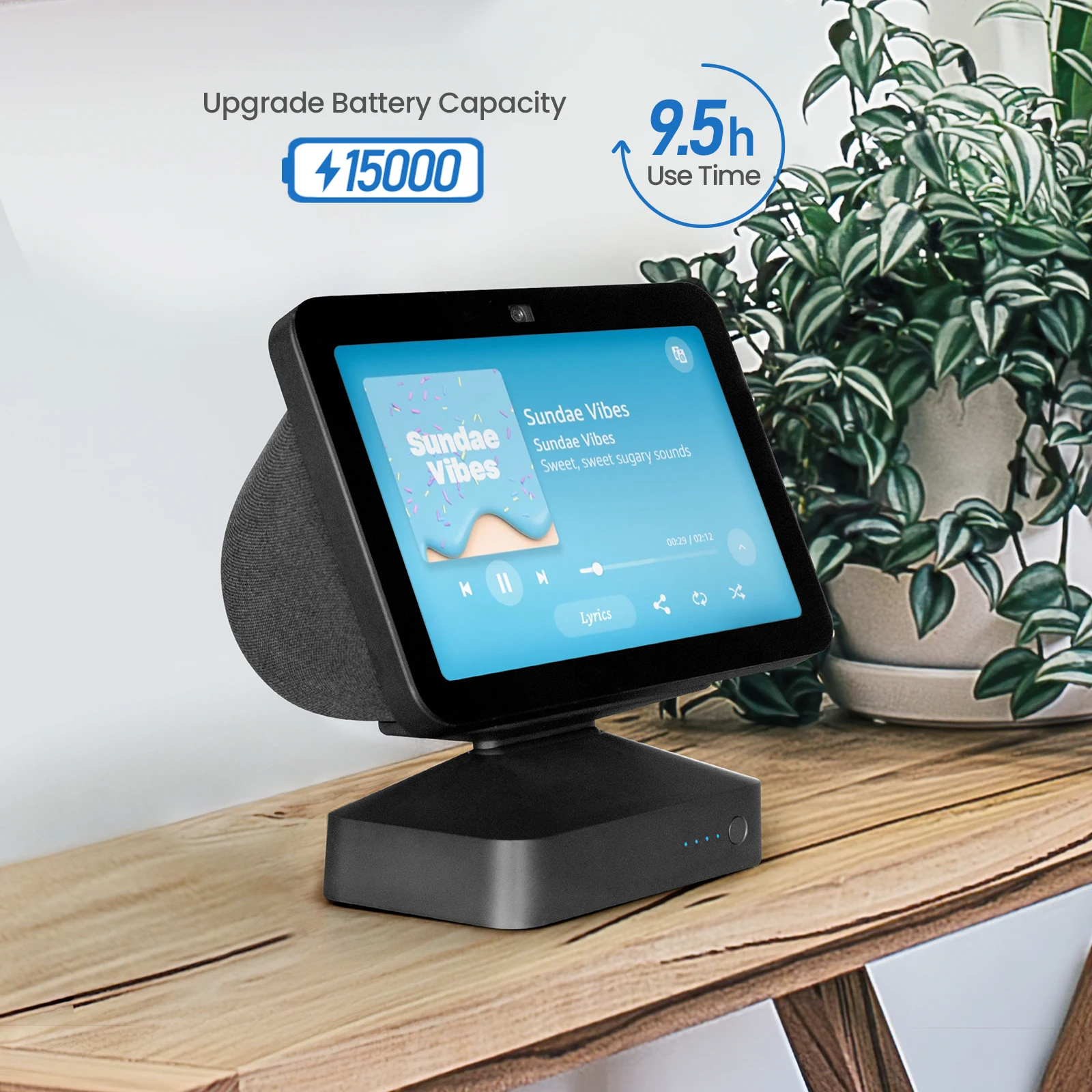 Base Batteria Ggmm 15000Mah Per Echo Show 8 3Rd Gen Amazon Alexa Display Per Show 8 3Rd Supporto Regolabile Per Caricabatterie Wireless