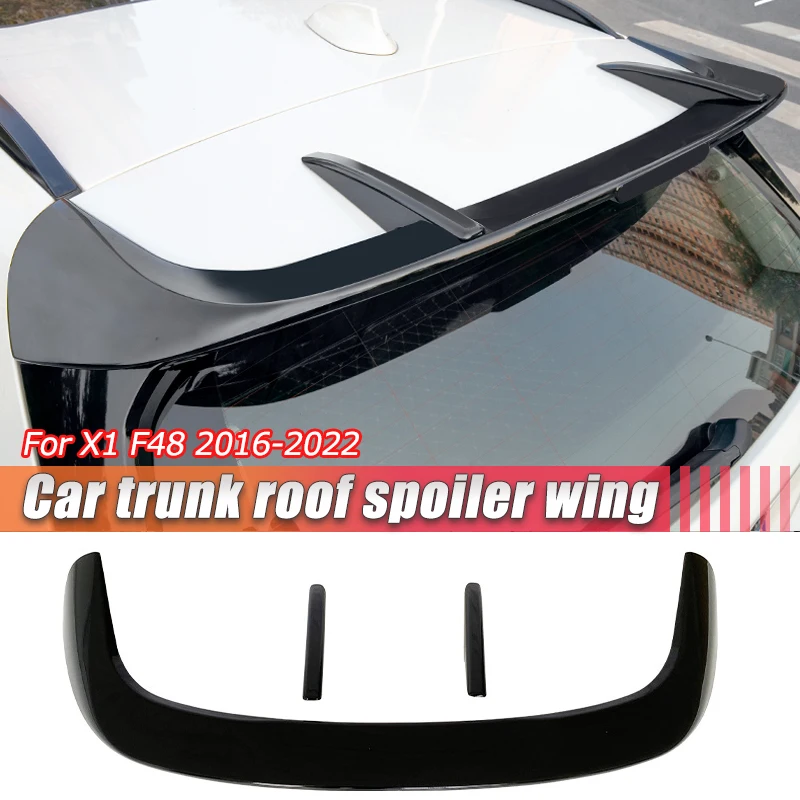 Spoiler Posteriori In Stile Mp Nero Lucido Per Bmw X1 F48 Spoiler M Trunk Roof Extension Cover Trim Lip In Fibra Di Carbonio X1 F48 Accessori