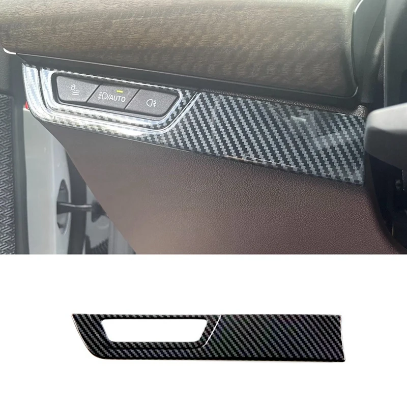 Per Bmw X1 U11 2023 2024 Car Headlight Switch Cover Frame Trim Sticker Parts - Abs Carbon Fiber