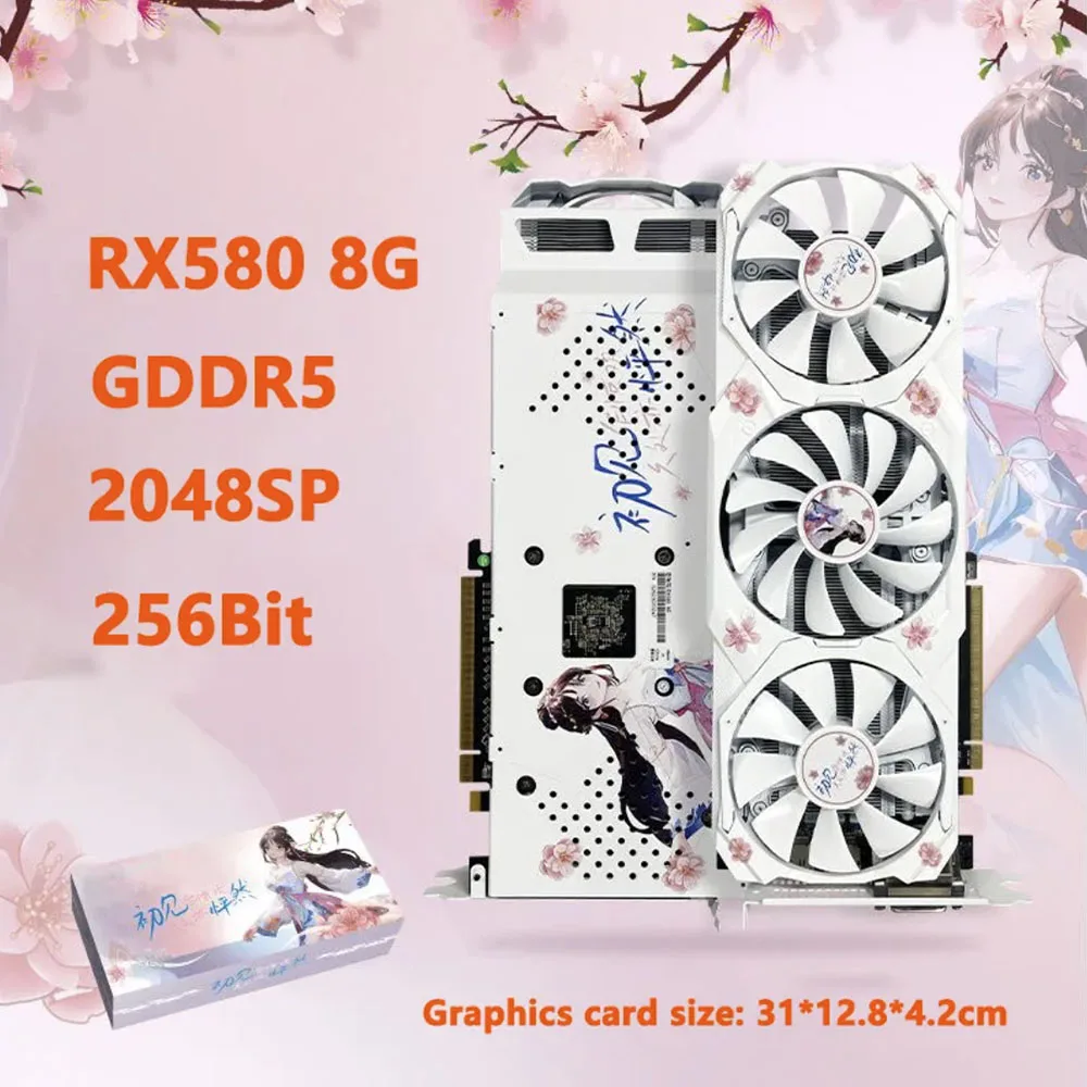 2023 Nuovo Lotorasia Radeon Rx580 8Gb Gddr5 Pci Express X16 3.0 3 Ventole Scheda Grafica Per Videogiochi Scheda Grafica Esterna