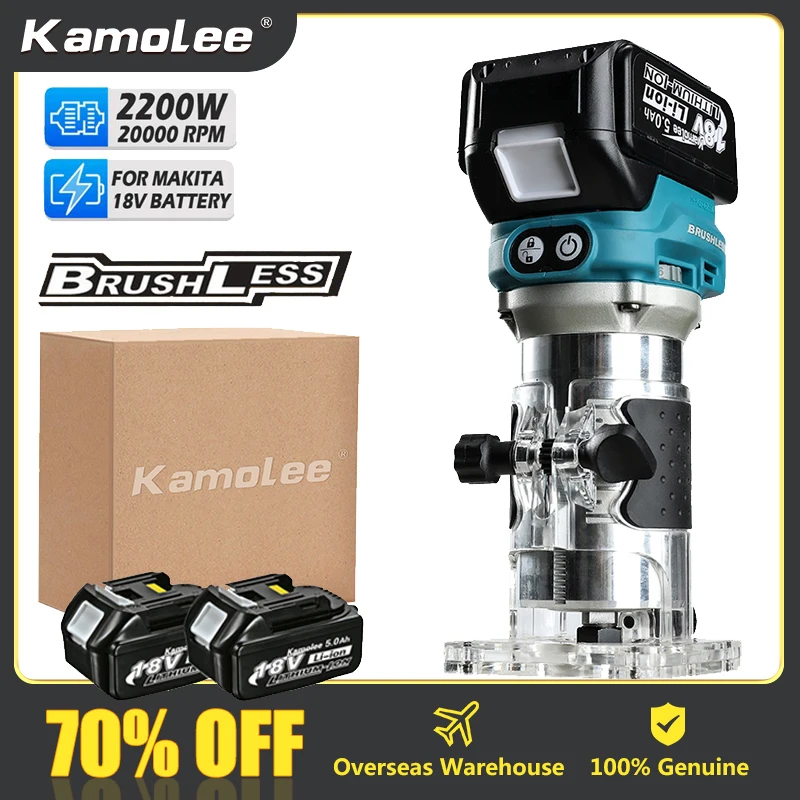Kamolee 18V Cordless Elettrico Trimmer Legno Mano Trimmer Incisione Scanalatura Taglio Intaglio Macchina Router Legno