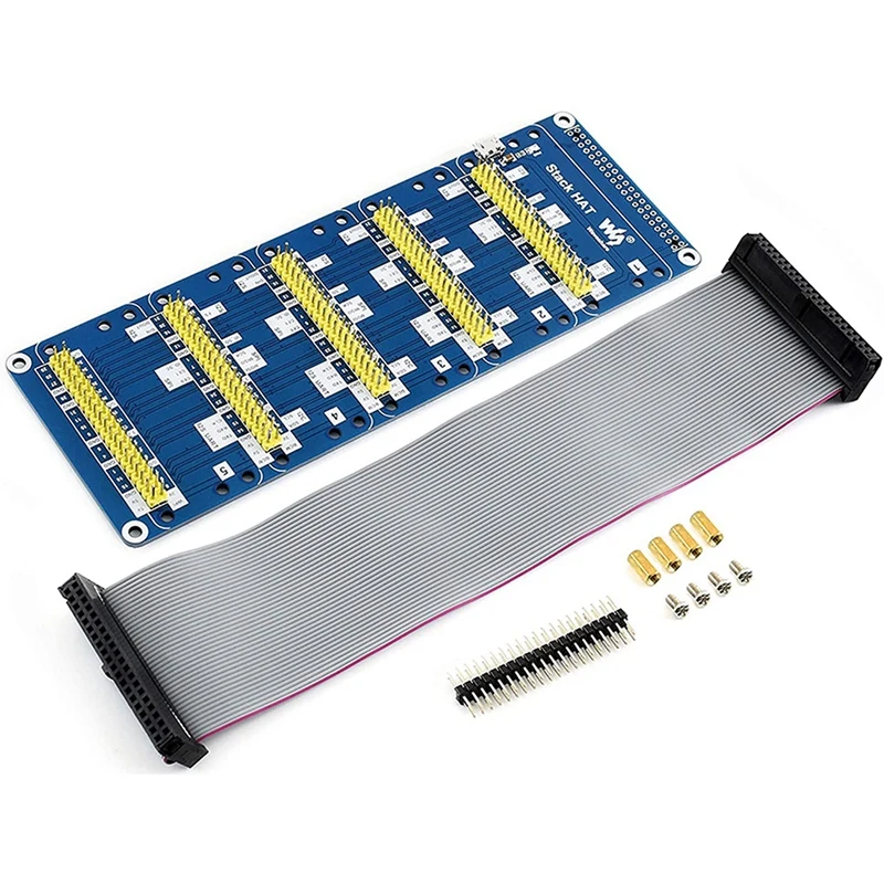Waveshare Stack Hat,An I/O Expansion Kit Progettato Per Raspberry Pi, Fornisce 5 Set Di Flipper 2 X20, Impilano Fino A 5 Cappelli Contemporaneamente