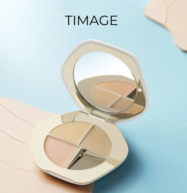 Palette Di Correttori Tricolore Timage Con Puff Creamy Texture Correttore Facciale Copre Macchie Acne Idratante Scuro Delicato Sulla Pelle