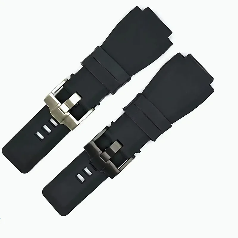 Per Bell Ross Br 03-92 Diver 24-35Mm Cinturino Per Orologio In Gomma Impermeabile E Morbida Cinturino Con Interfaccia Convessa Dedicata Con Fibbia Ad 