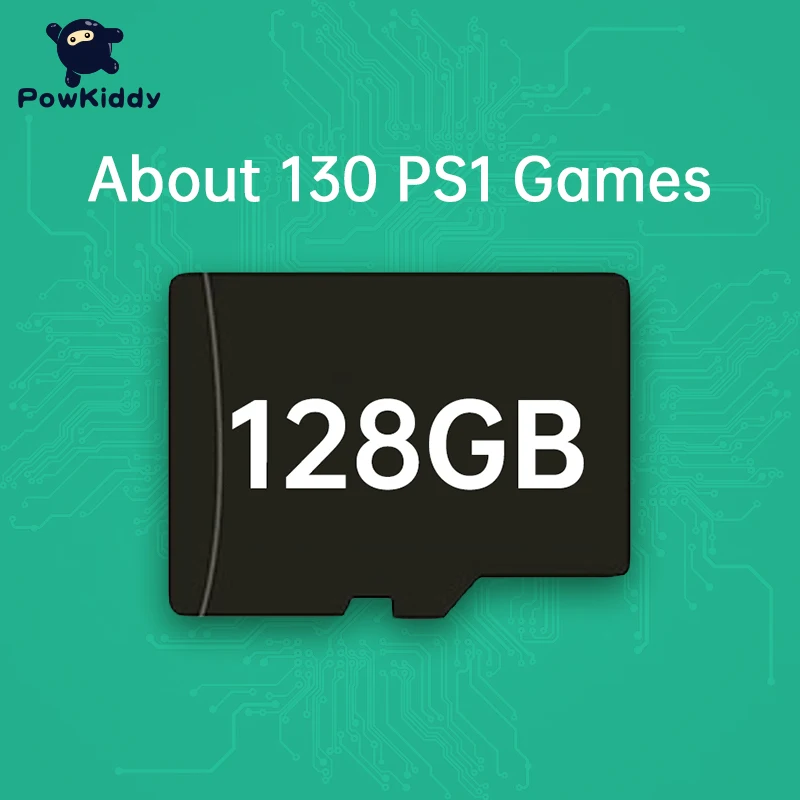 Scheda Di Memoria Di Gioco Da 128Gb Per Rg350 Rg350M Q80, Giochi Inglesi 15000 Integrati, Oltre 130 Giochi Ps1