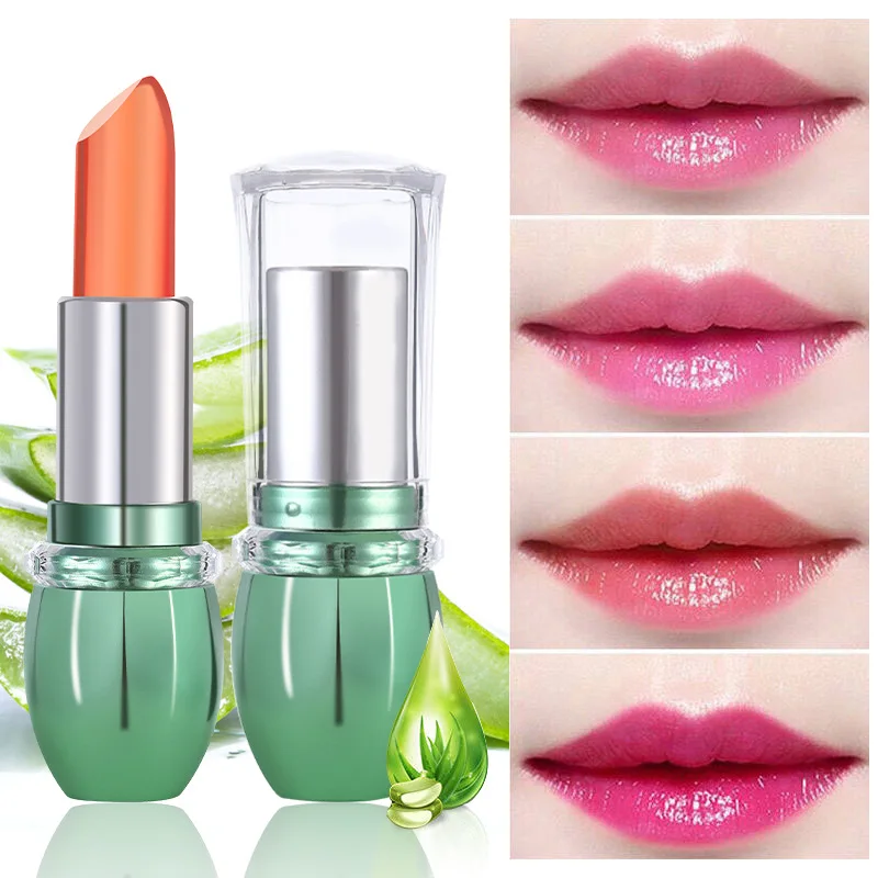 Color-Changing Lipstick Aloe Vera Gel Long-Lasting Moisturizing Lip Balm Gloss Not Easy To Fade Non-Stick Cup Waterproof Makeup
