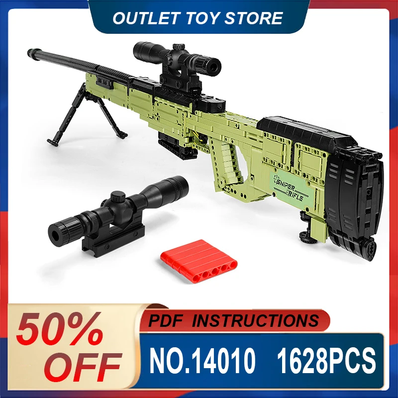 Mold King 14010 Technical Awm Sniper Rifle Building Blocks Per Bambini Model Toys Moc Bricks For Children'S Kids Regali Di Compleanno