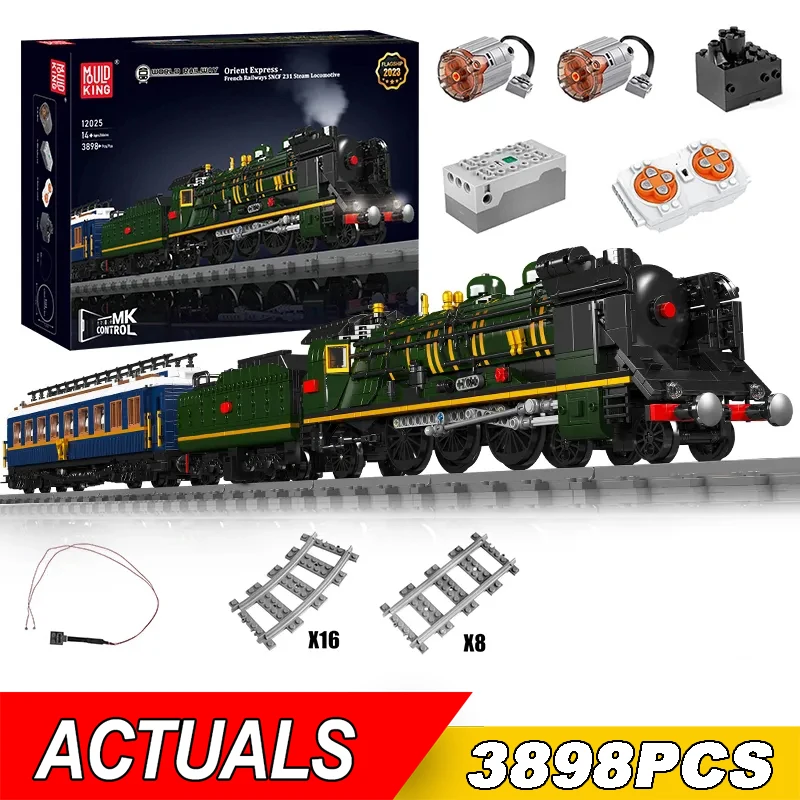 Mold King 12025 Technical Rc Motorizzato Ferrovie Francesi Snfc 231 Locomotiva A Vapore Treno Building Blocks Mattoni Giocattoli Regalo Per Bambini