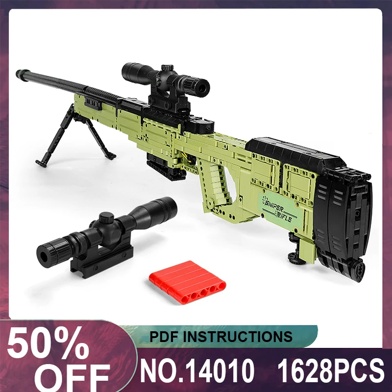 Mold King 14010 Technical Awm Sniper Rifle Building Blocks Per Bambini Model Toys Moc Bricks For Children'S Kids Regali Di Compleanno