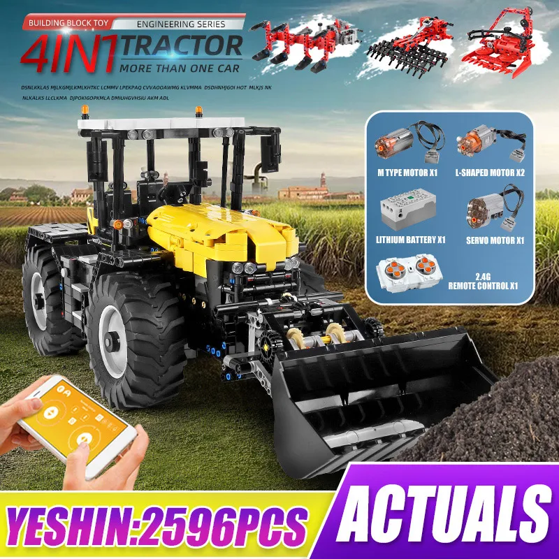 Mold King 17019 Trattore Tecnico Serie Fastrac 4000Er Con Giocattoli Tecnologici Rc Building Blocks Per Ragazzi E Adulti