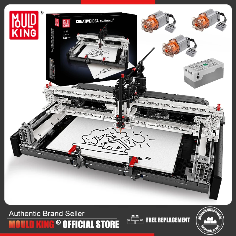 Mold King 13181 Technical Building Block Moc App Programmazione Plotter Model Assembly Stem Brick Toys Regalo Di Natale Per Bambini