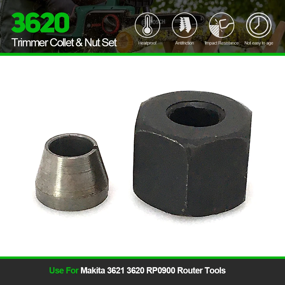 1Set Sostituire Il Set Di Pinze E Dadi Per Trimmer Per Makita 3621 3620 Rp0900 Strumenti Per Router 763615-1 6Mm 6.35Mm/1/4 "Accessori Nave Veloce
