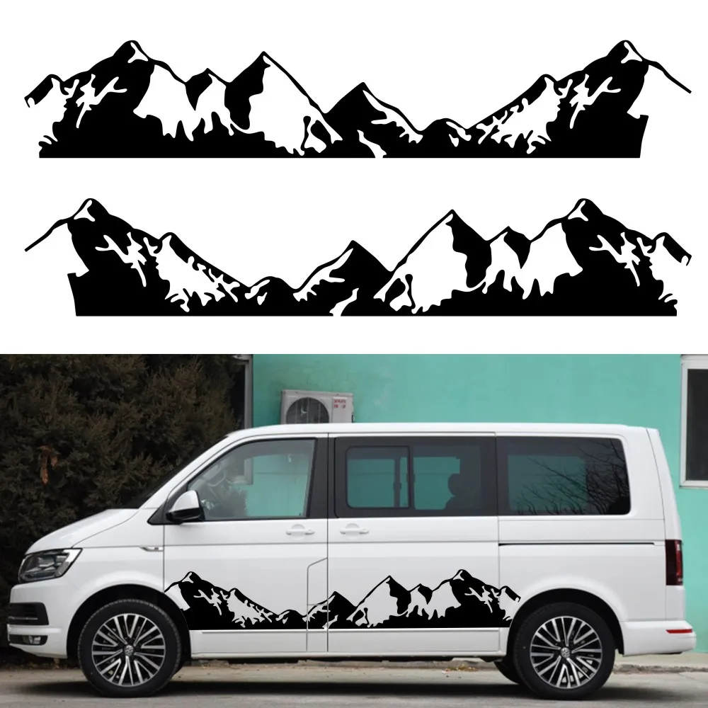 Dropship Big Mountain Adesivi Grafici Decorativi Per Camper Camper Adesivi Auto Fuoristrada Per Vw Crafter T5 T6 Mercedes Sprinter